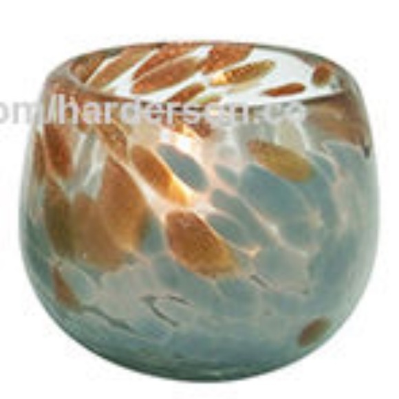 NWT Candle Holder Tea Light Votive Anthropologie Gray &Metallic Bronze Art Glass - Picture 2 of 7